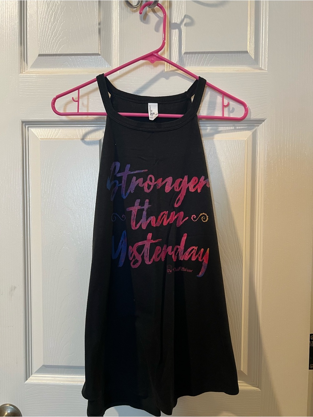Black Graphic Tank Top - Stronger Than Yesterday